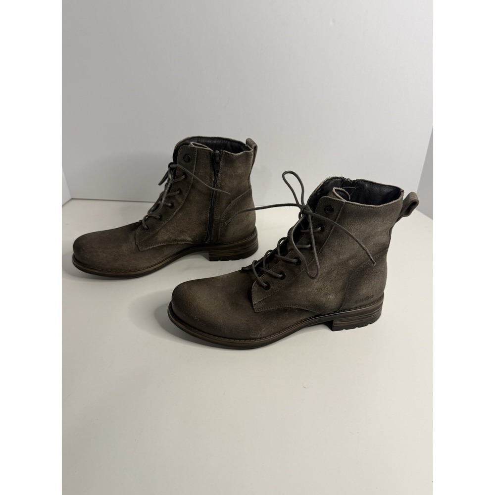Taos Boot Camp Boots Womens 38 US 7 7.5 Smoke Grey Rugged Suede Comfort ZipAnkle - Picture 3 of 10
